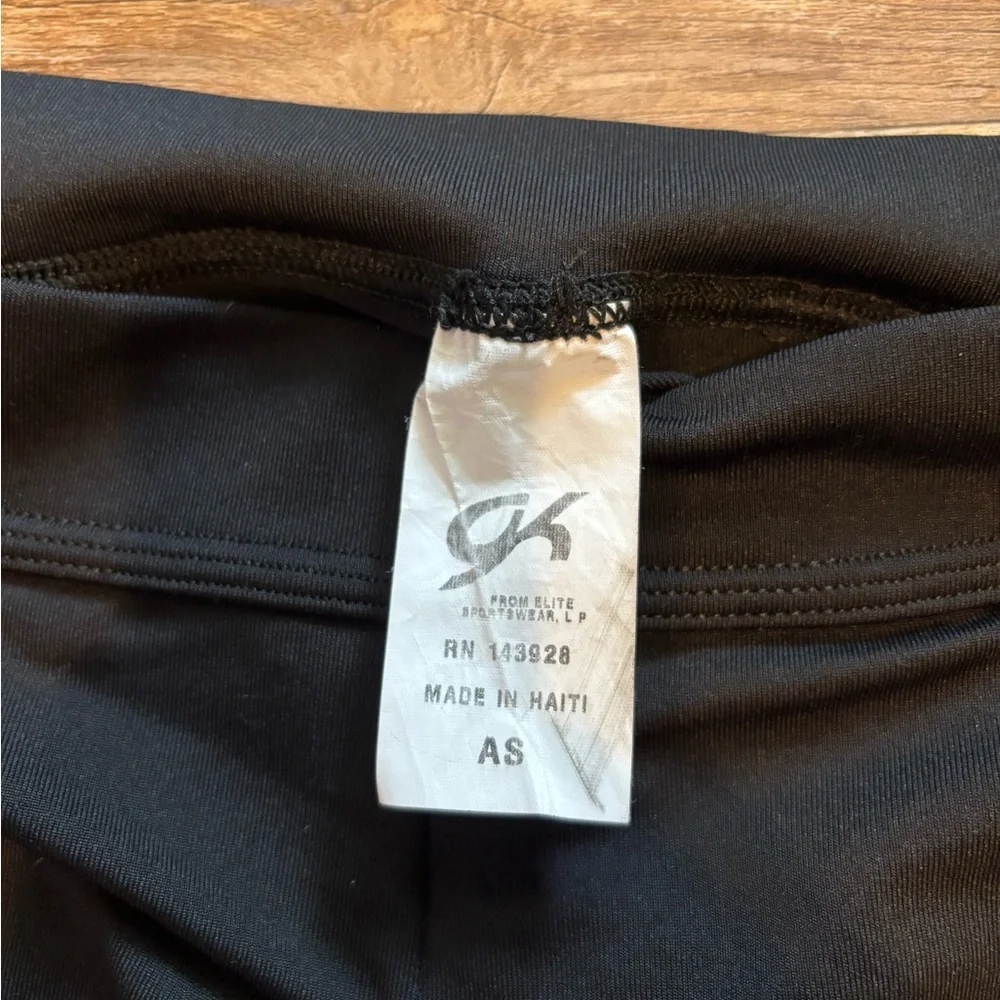 GK Black Cropped Athletic Leggings with White Logo